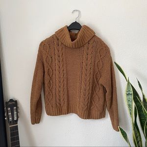 Camel Billabong On A Roll Cowl Neck Sweater
